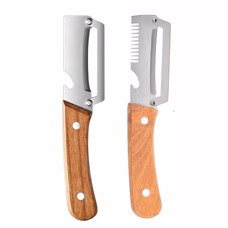 Kitchen Multi-Function Stainless Steel Thickened Fruit Peeler Knife featured as hero background